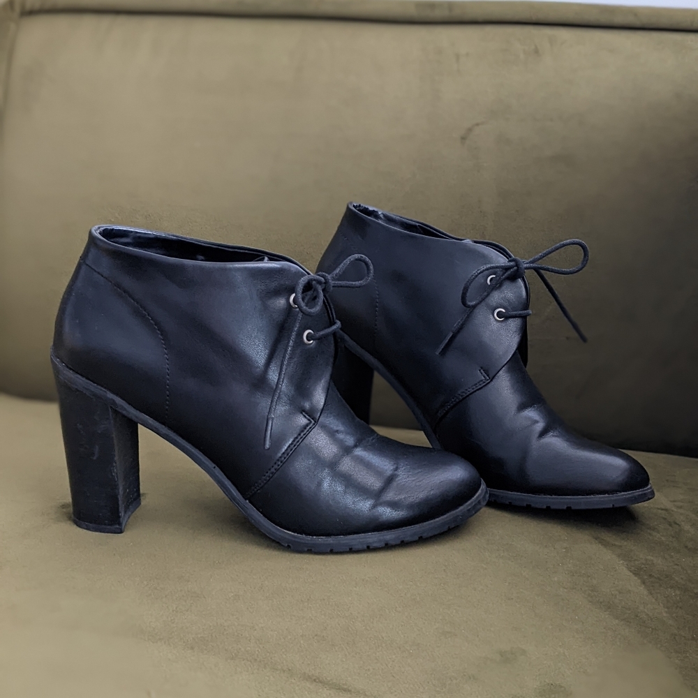 Black Heeled Booties - Size 11